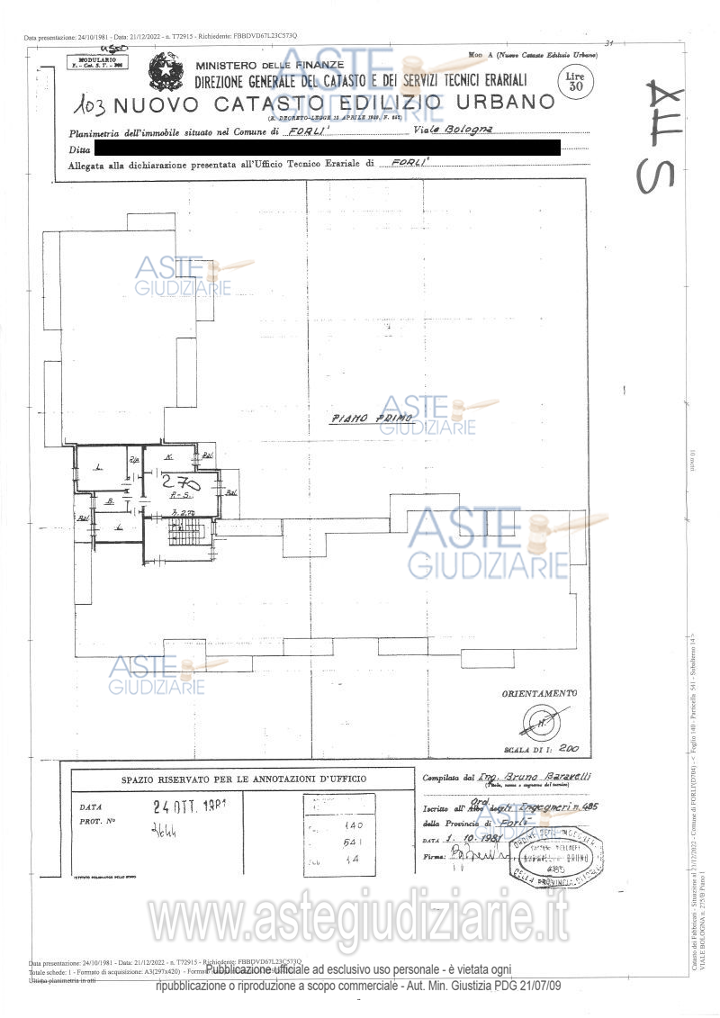 Planimetria del bene