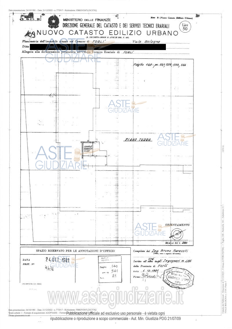 Planimetria del bene