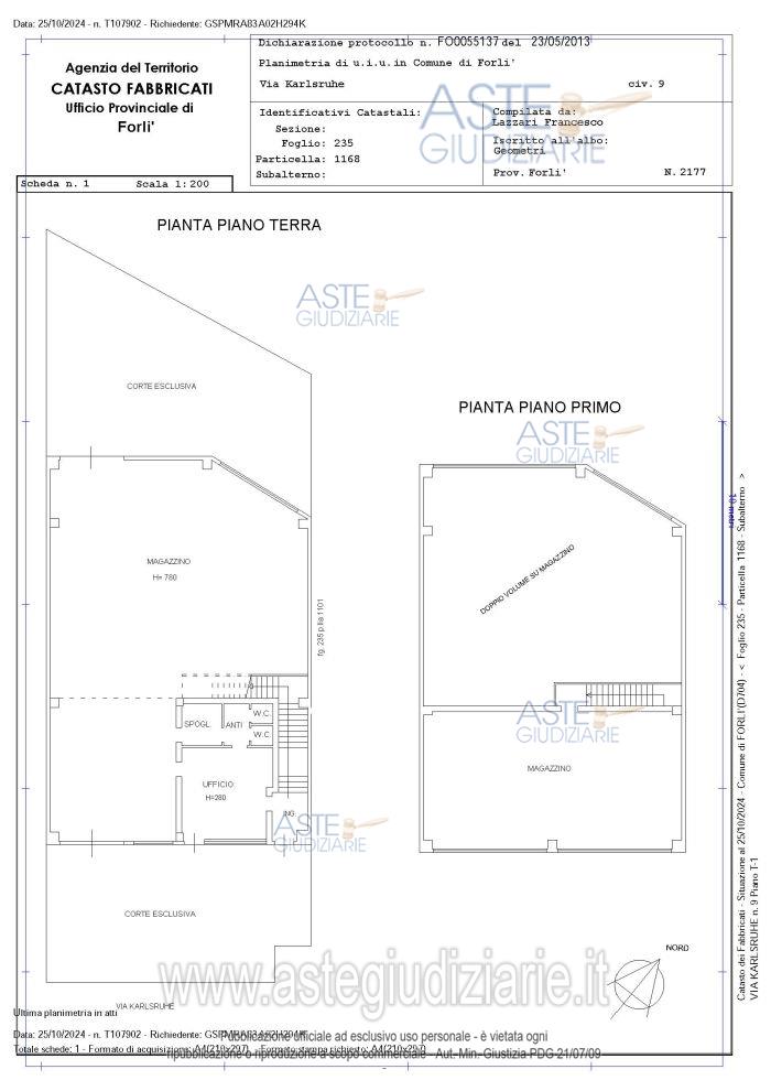 Planimetria del bene