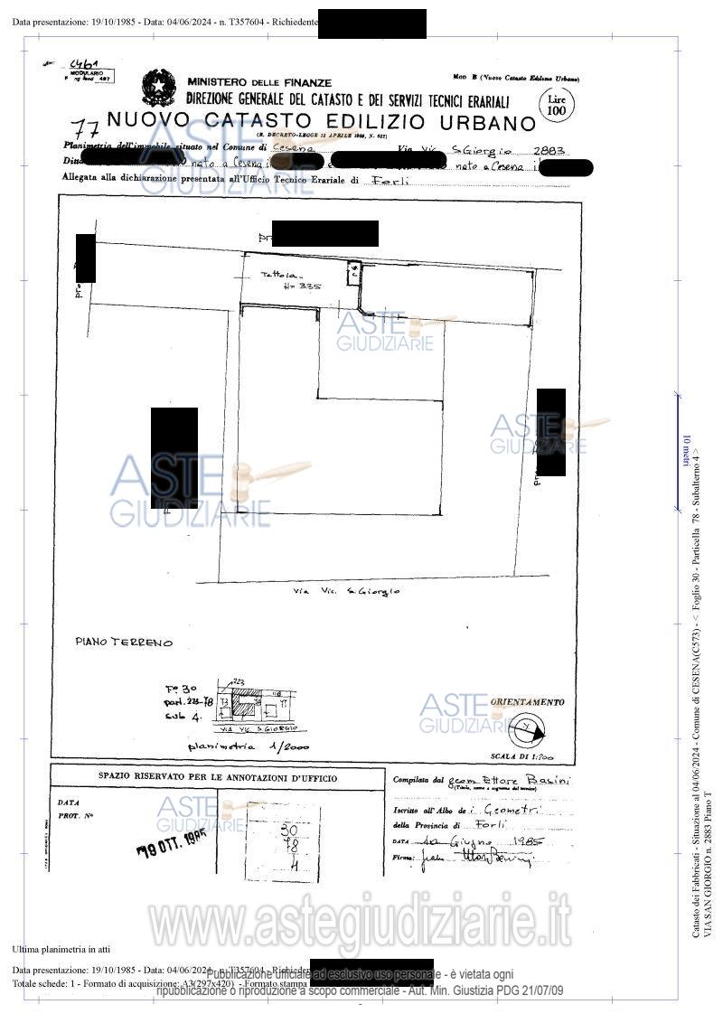 Planimetria del bene