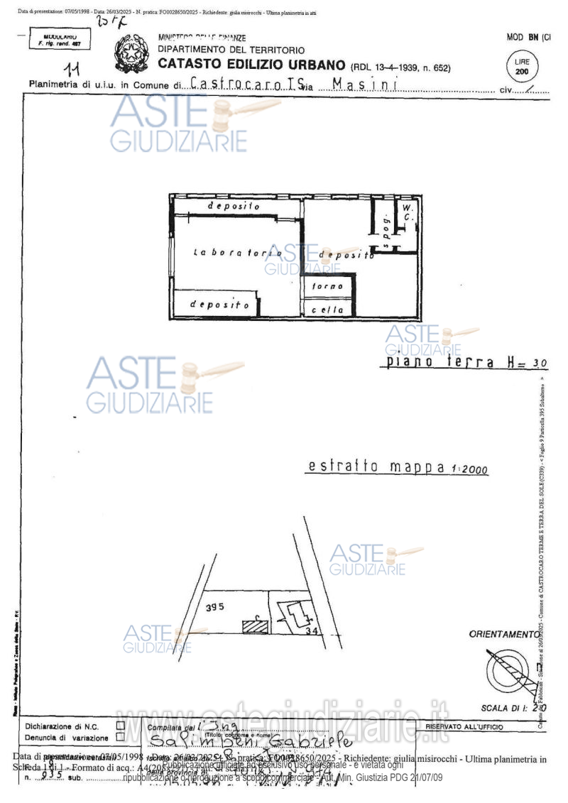 Planimetria del bene