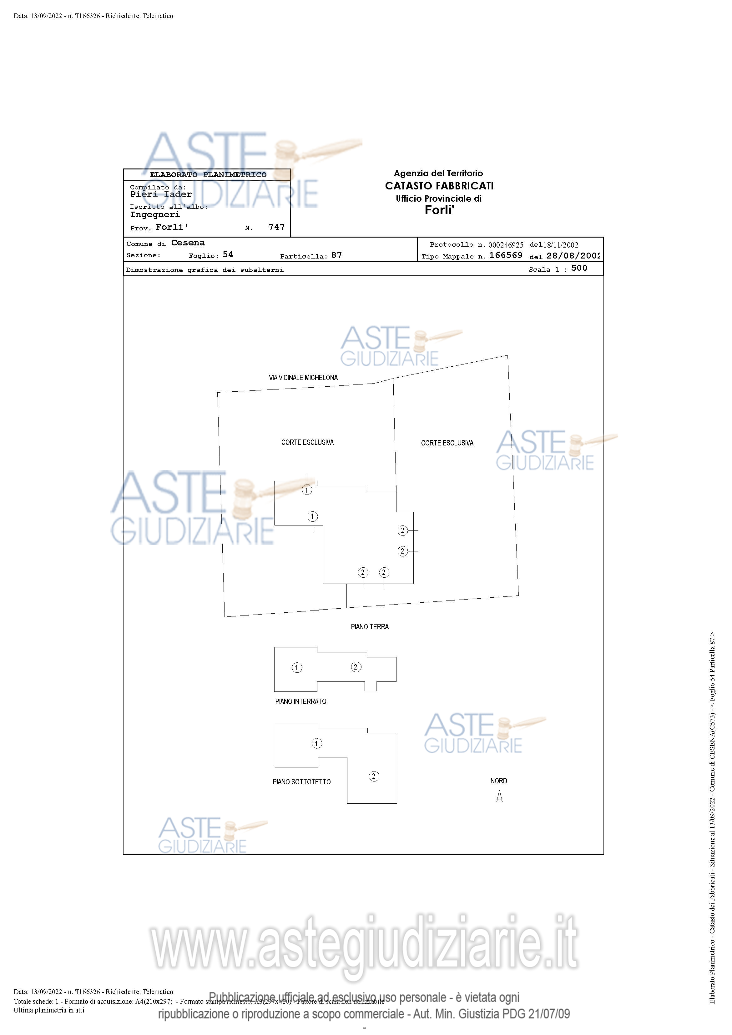 Planimetria del bene