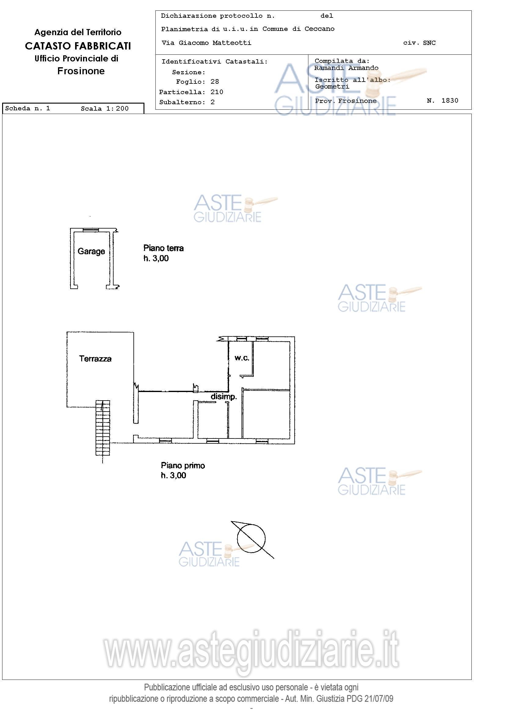 Planimetria del bene