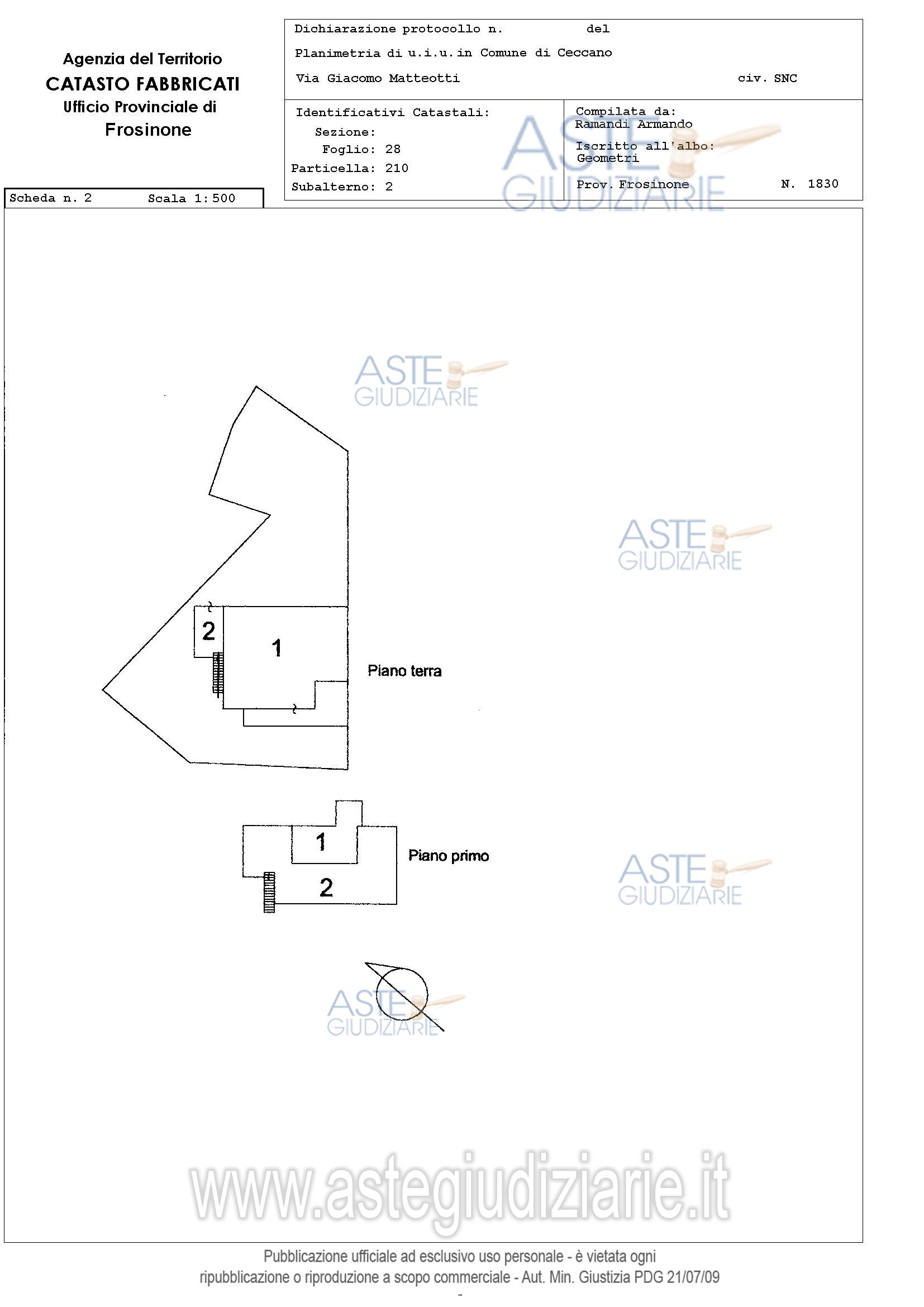 Planimetria del bene