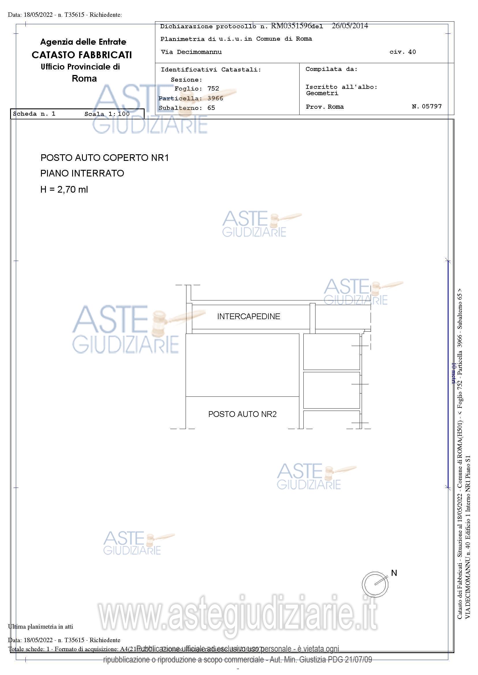 Planimetria del bene