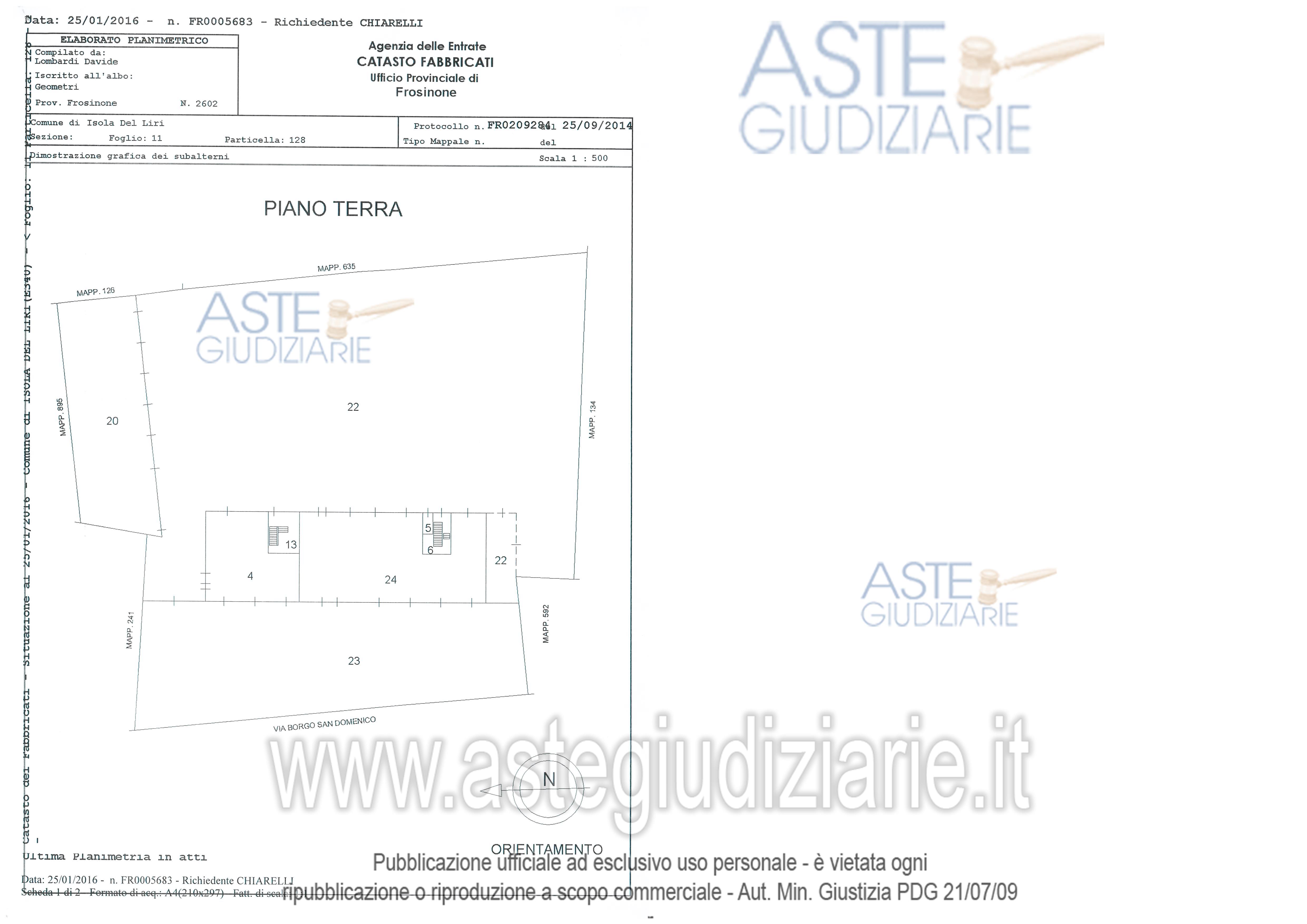 Planimetria del bene