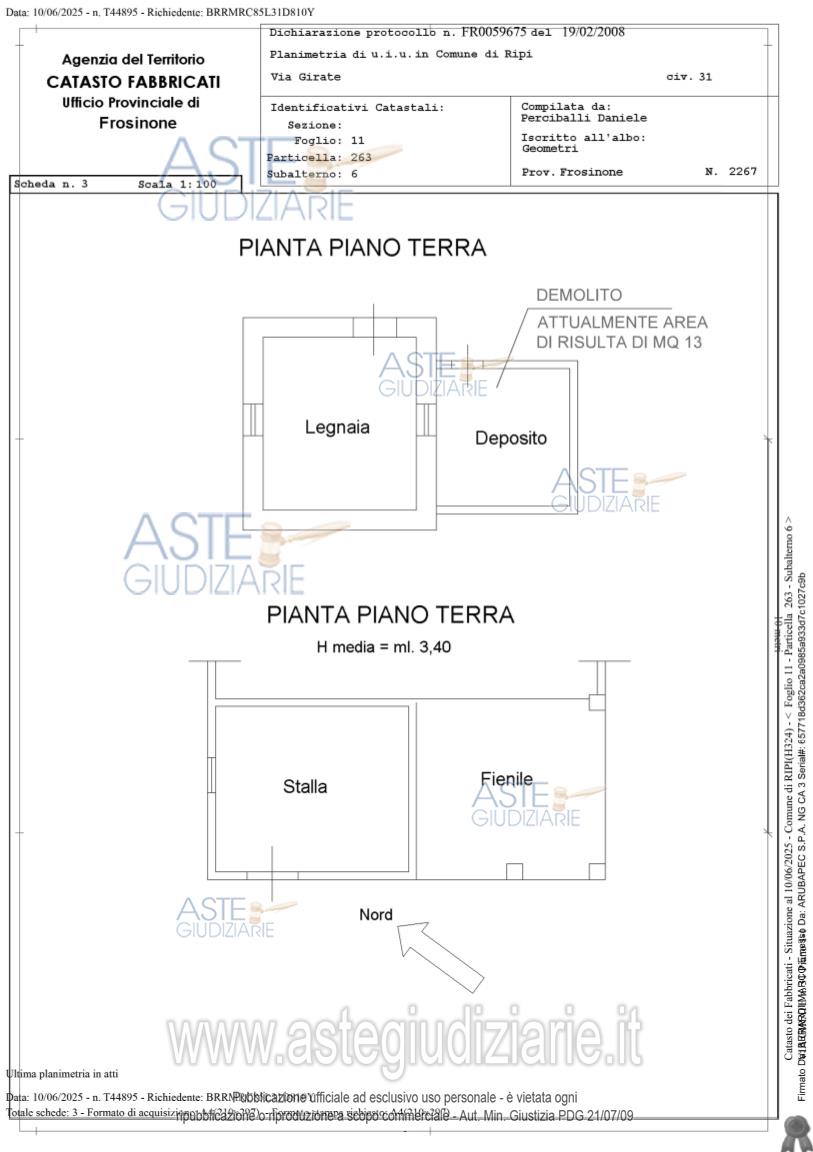 Planimetria del bene