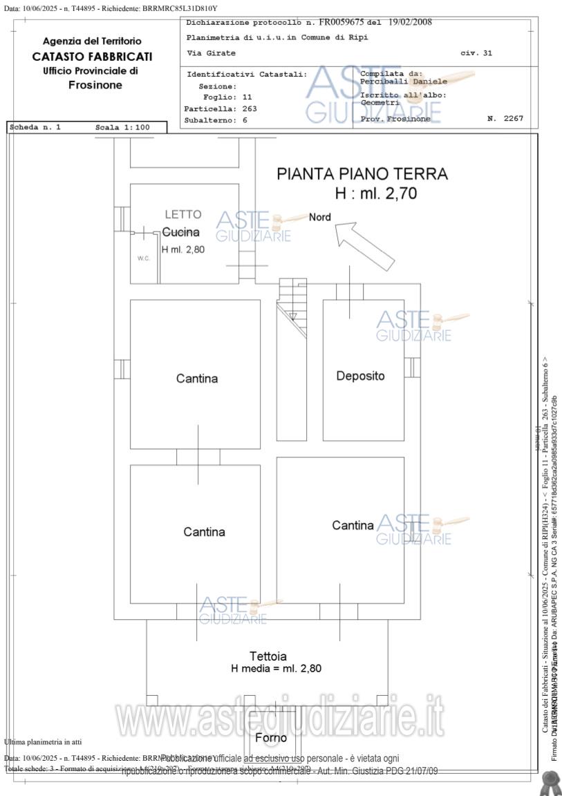 Planimetria del bene