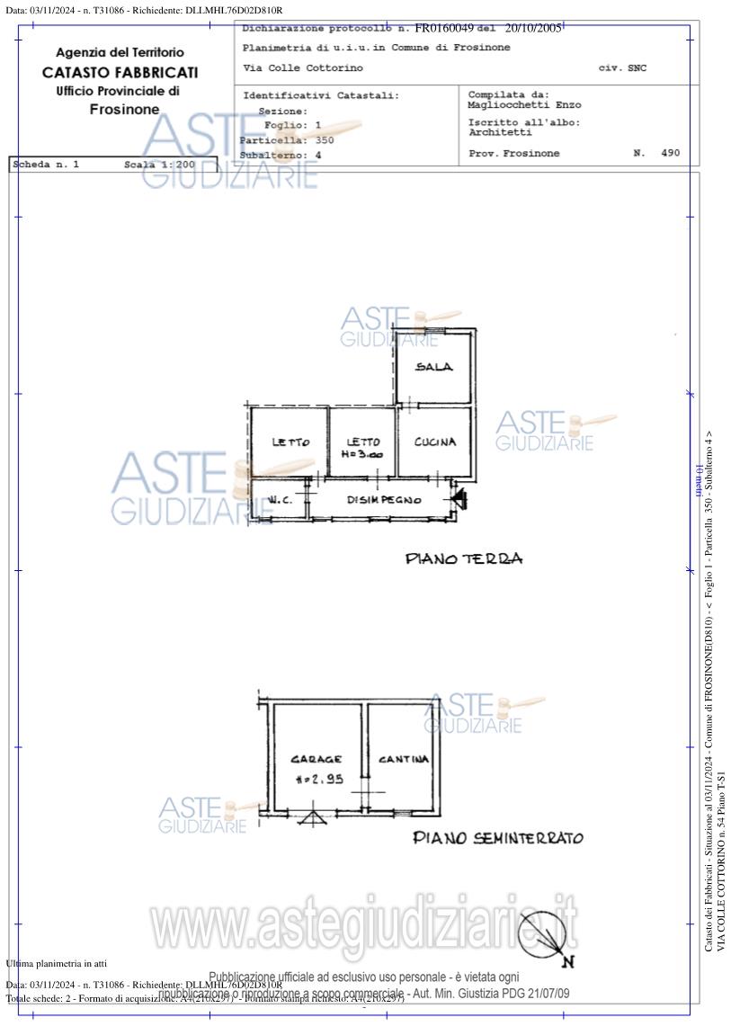 Planimetria del bene