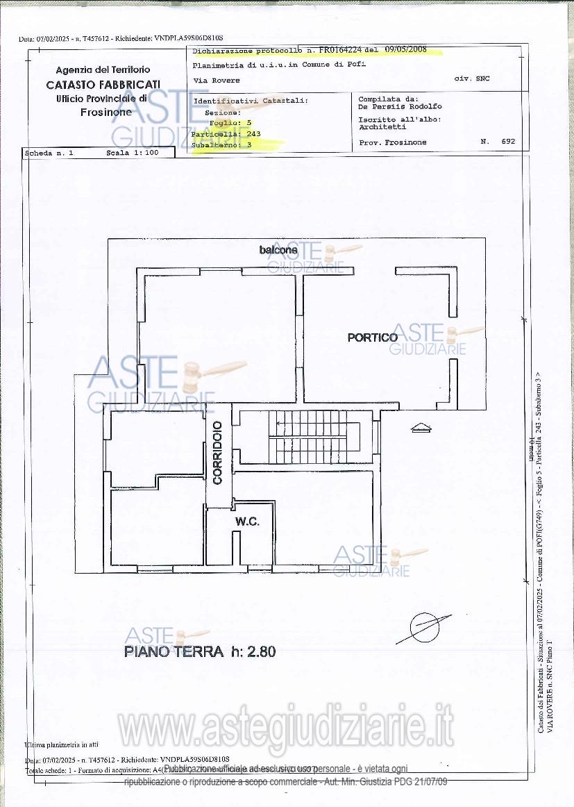 Planimetria del bene