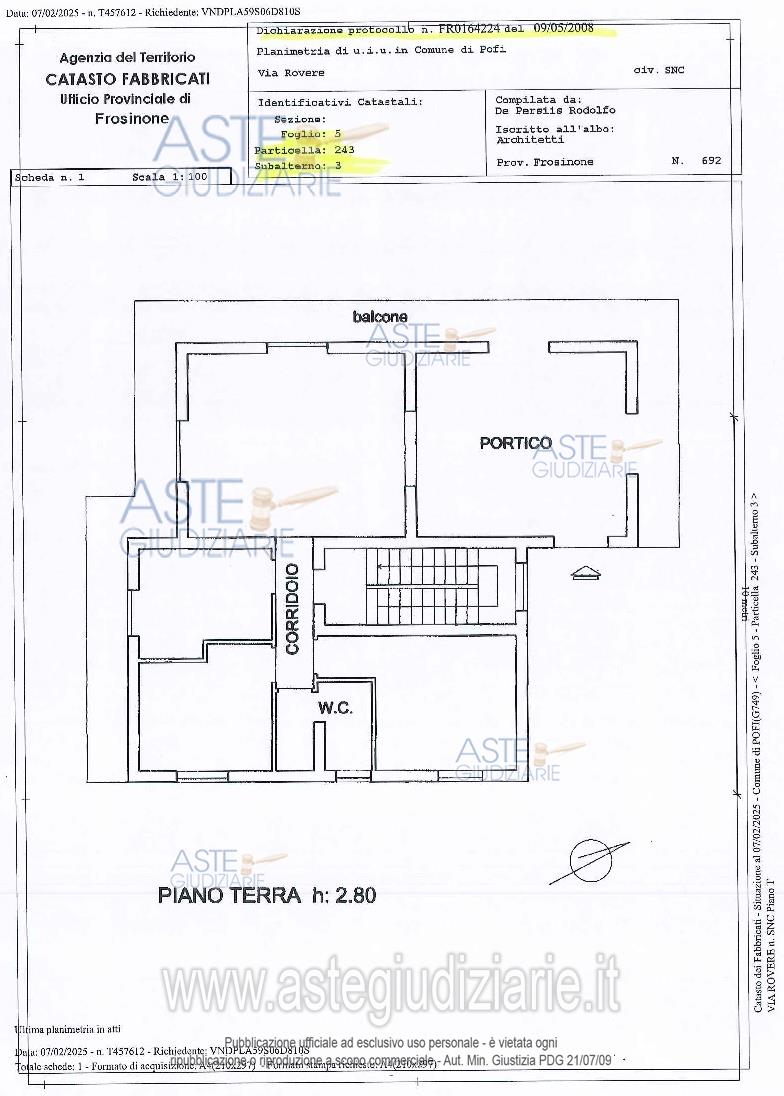 Planimetria del bene