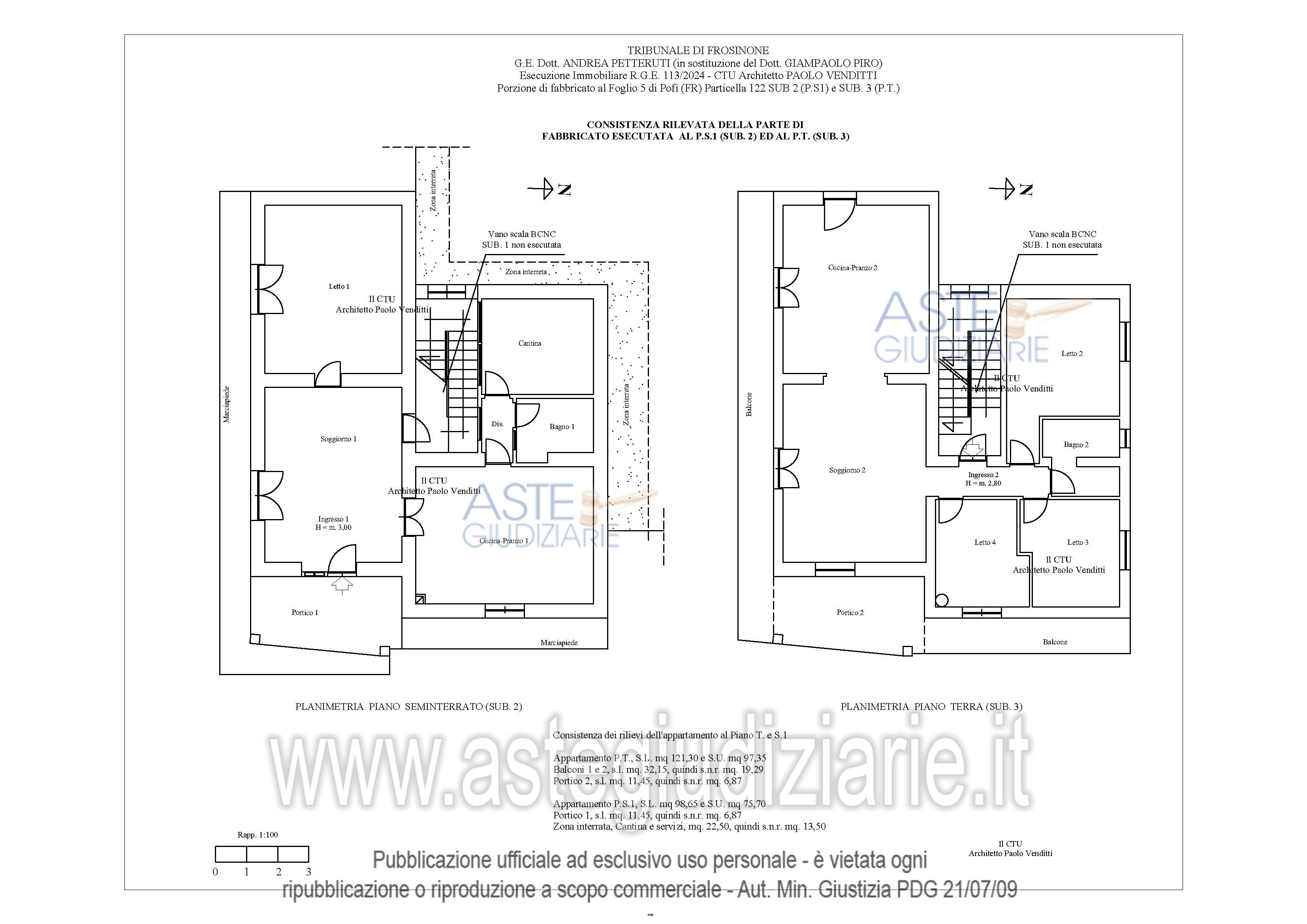 Planimetria del bene
