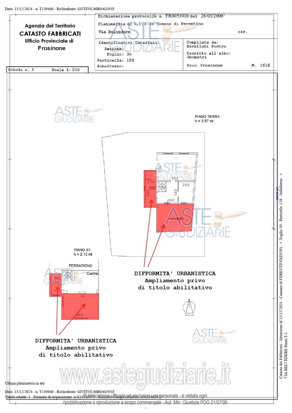 Planimetria del bene