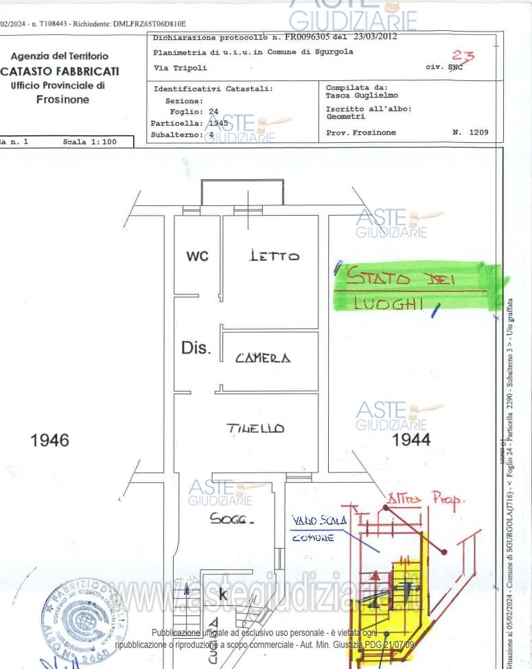 Planimetria del bene