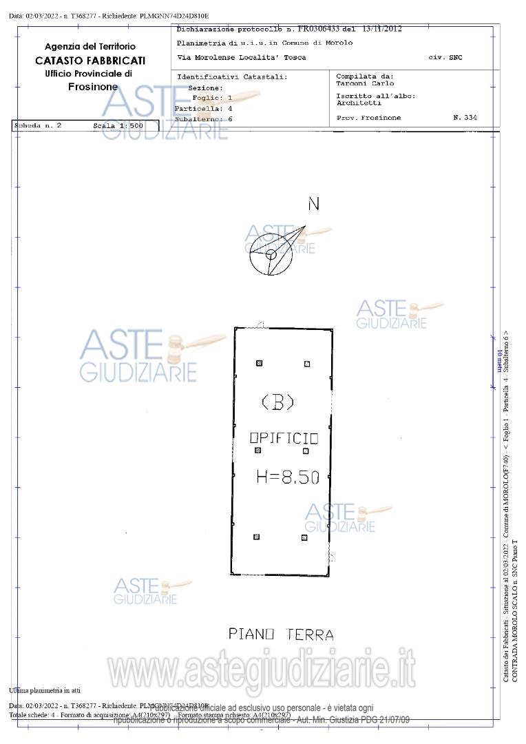 Planimetria del bene