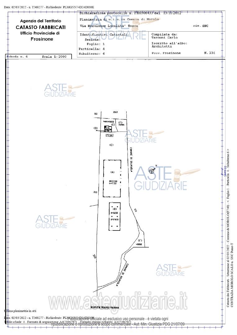 Planimetria del bene