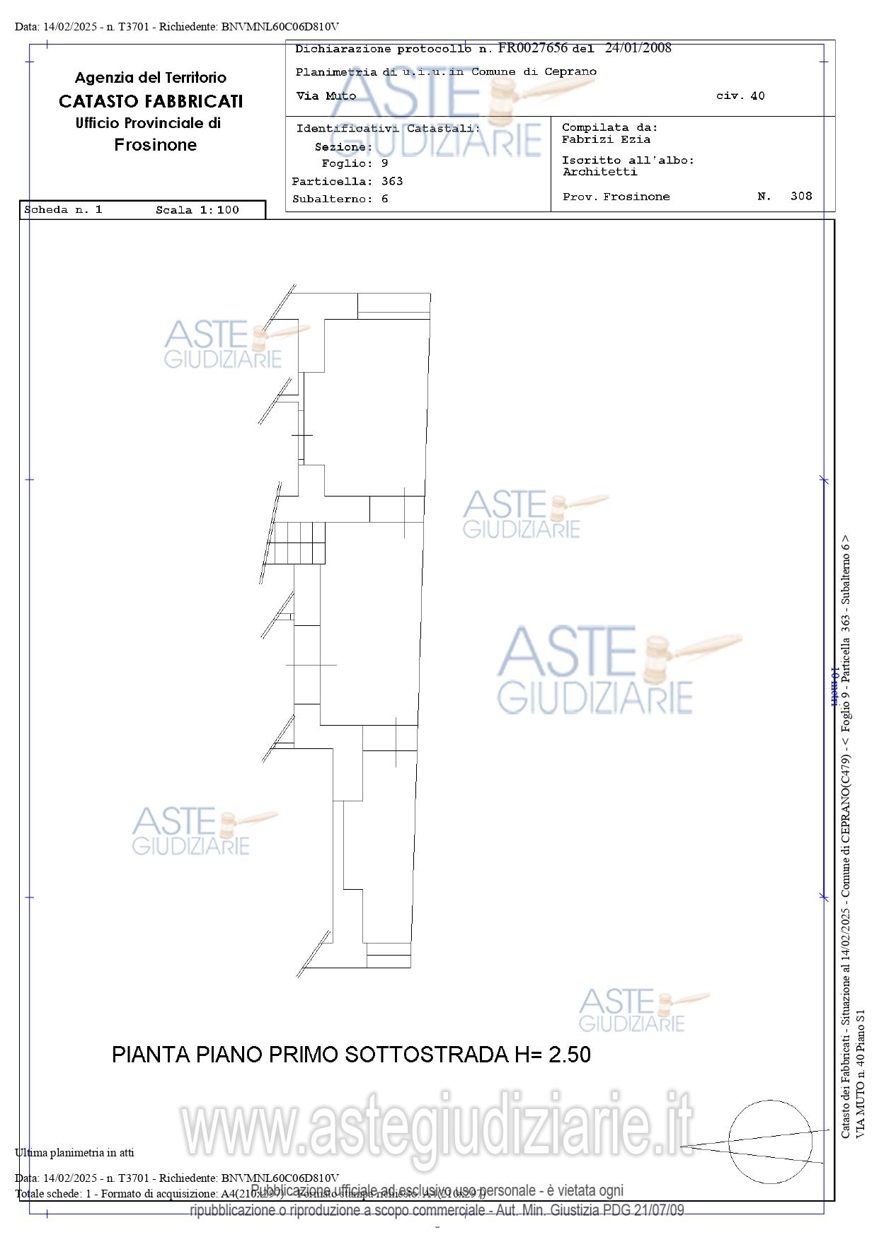Planimetria del bene