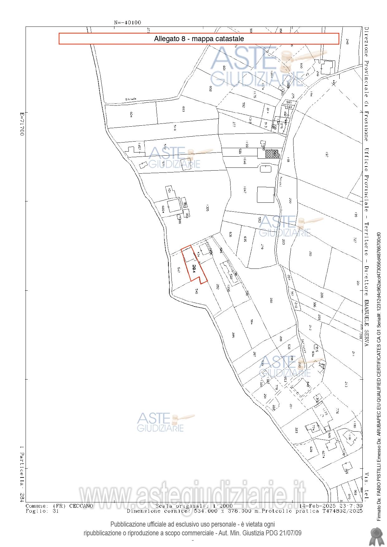 Planimetria del bene