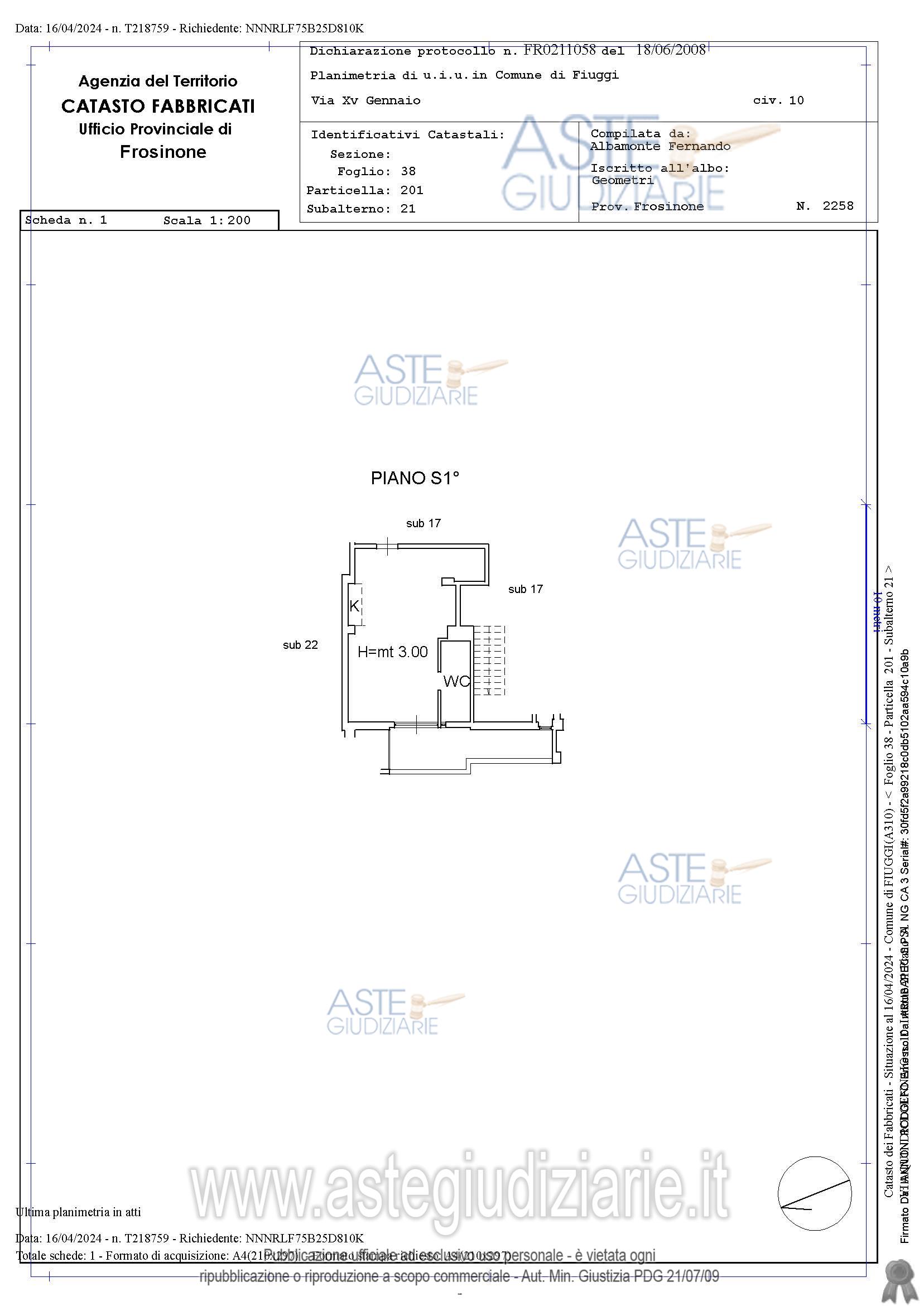 Planimetria del bene