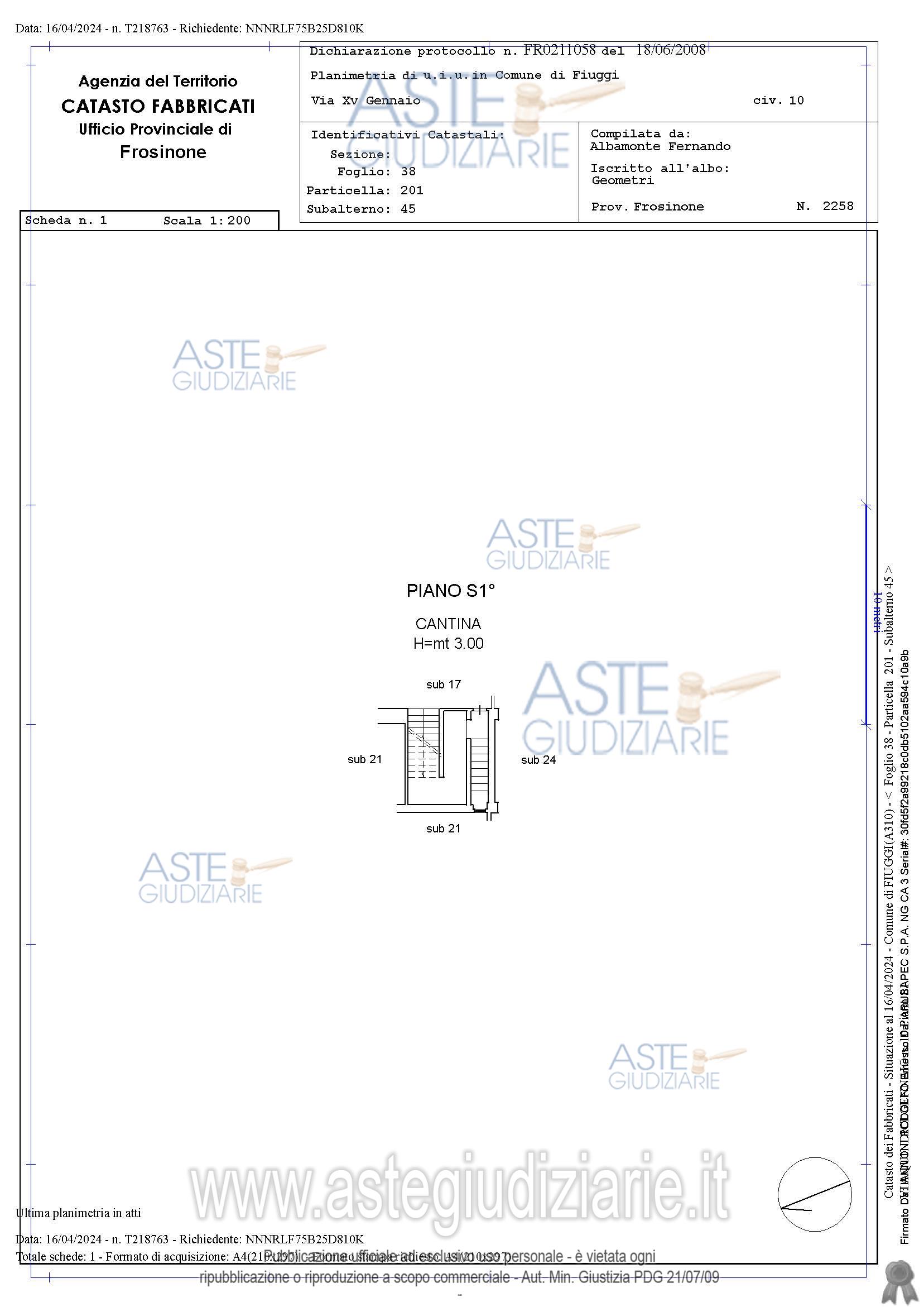 Planimetria del bene