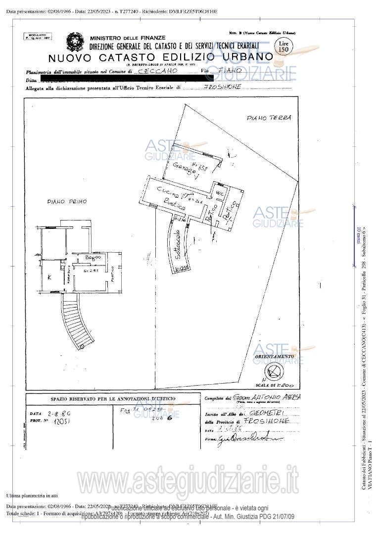 Planimetria del bene