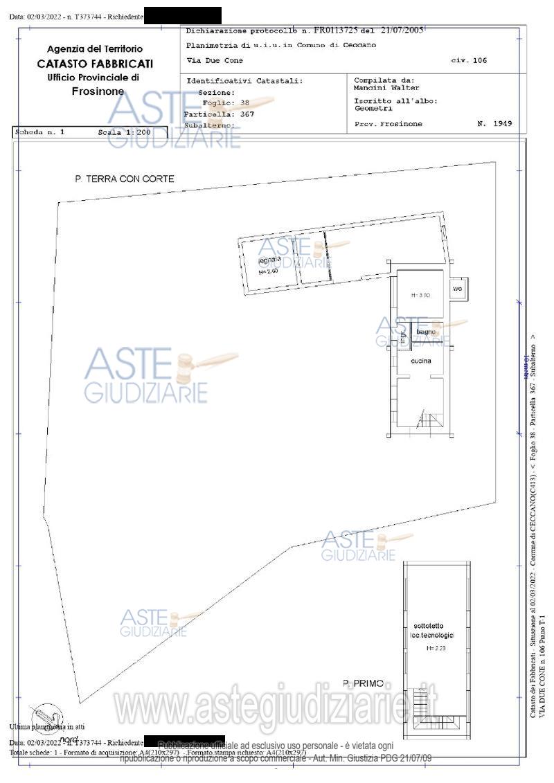 Planimetria del bene