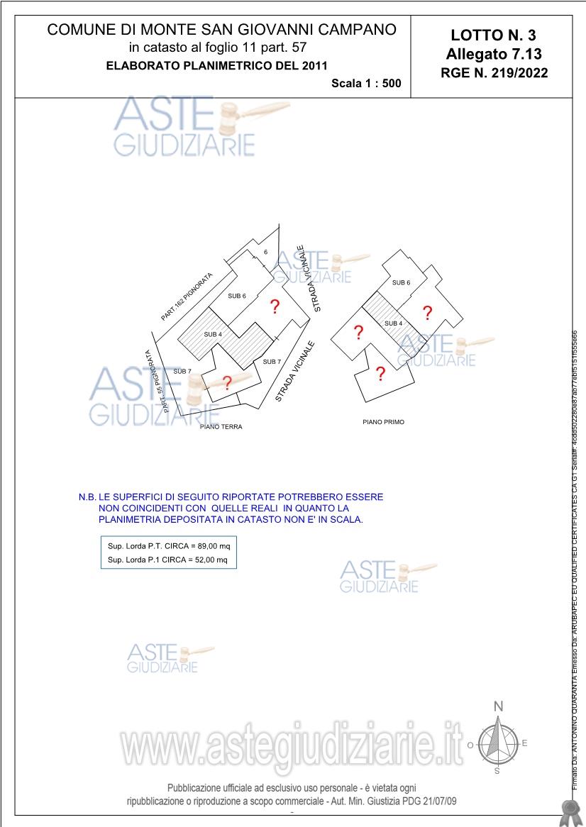 Planimetria del bene