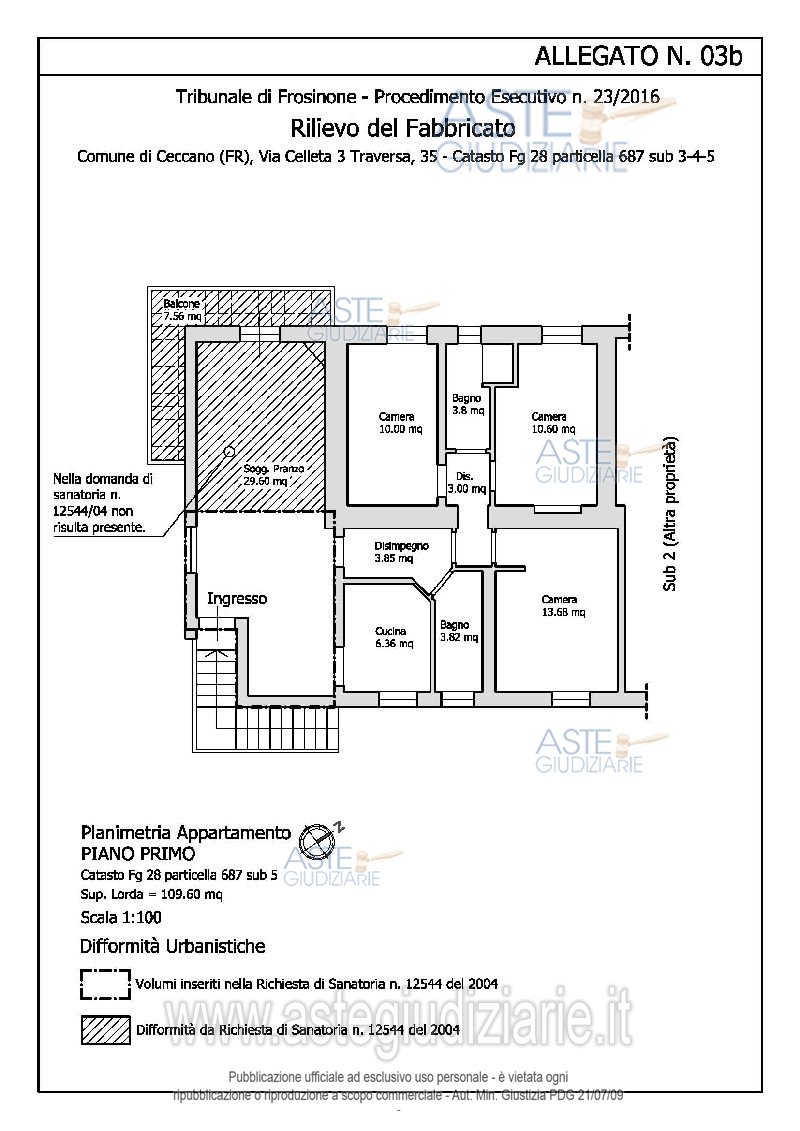 Planimetria del bene