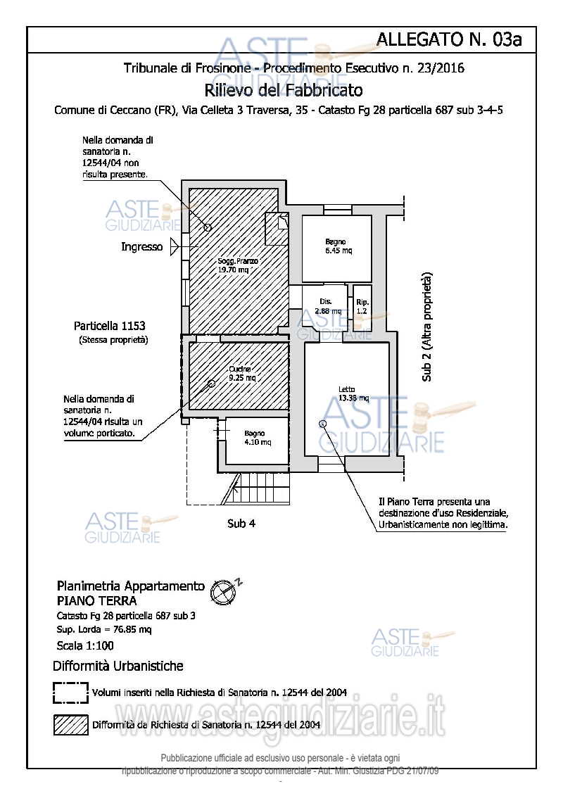Planimetria del bene