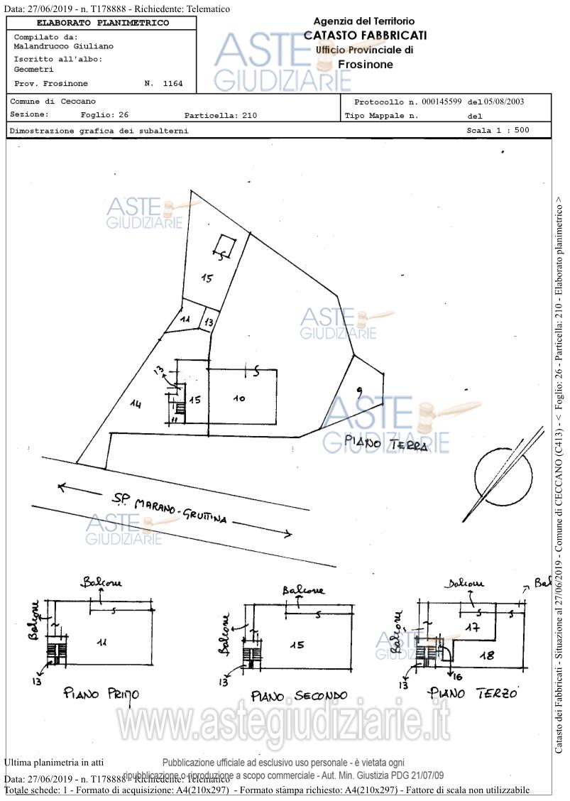 Planimetria del bene