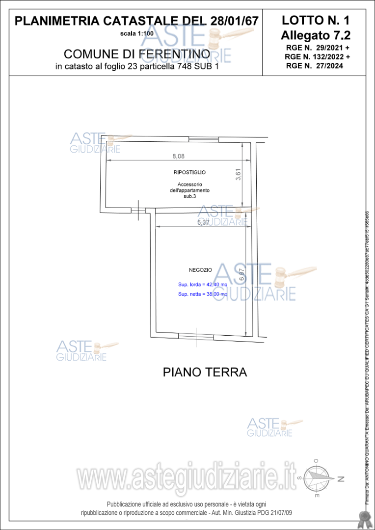 Planimetria del bene