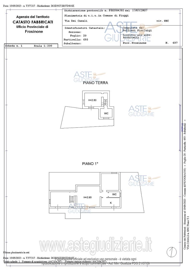 Planimetria del bene