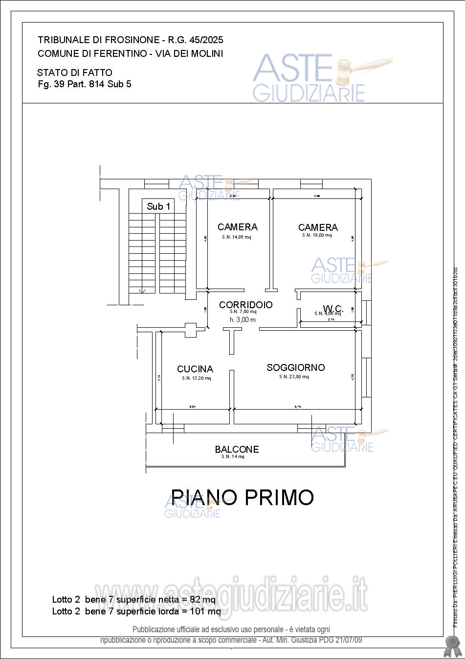 Planimetria del bene