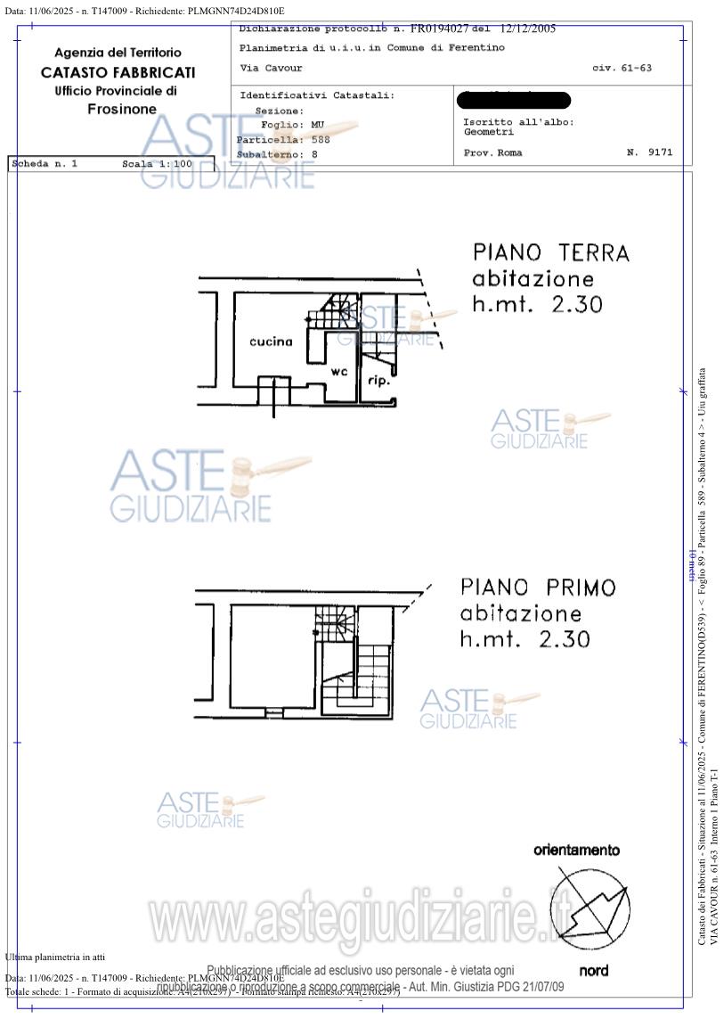 Planimetria del bene