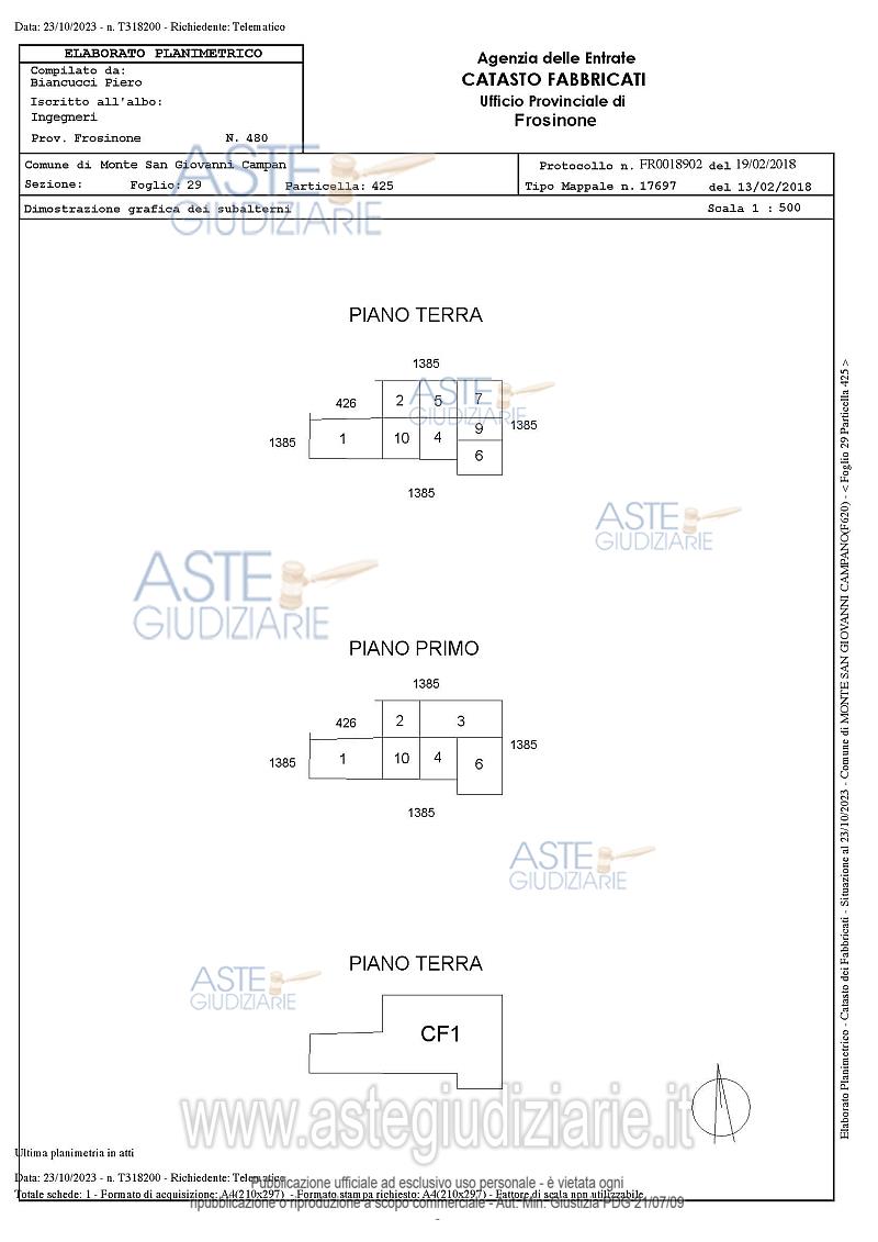 Planimetria del bene