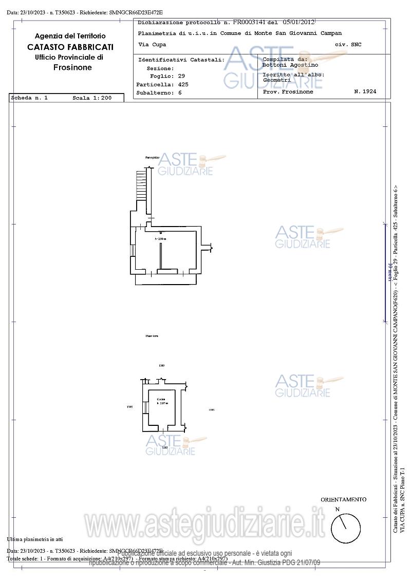 Planimetria del bene