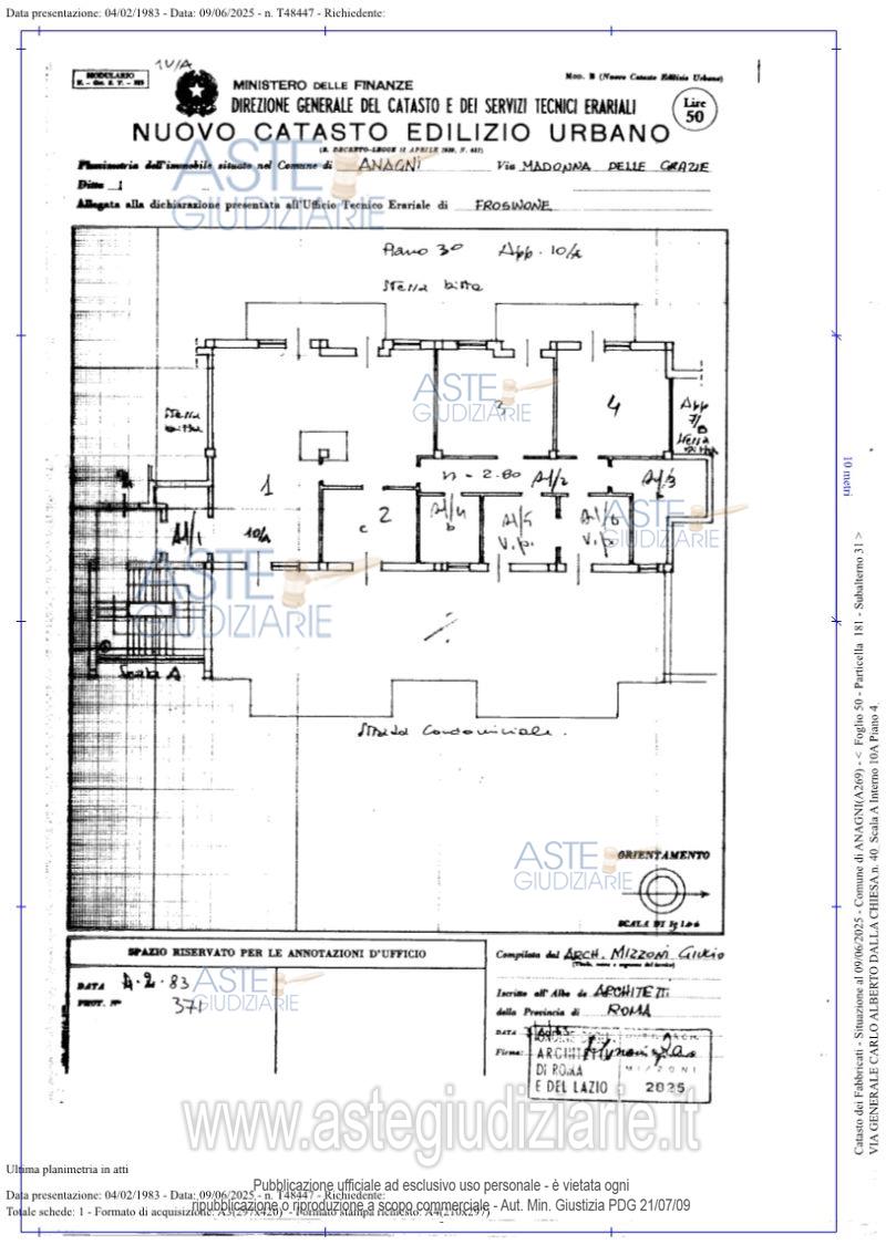 Planimetria del bene