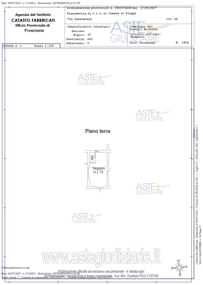 Planimetria del bene
