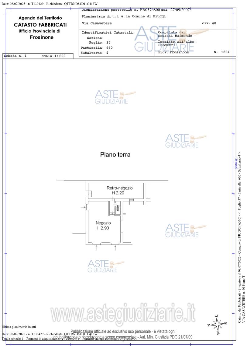 Planimetria del bene
