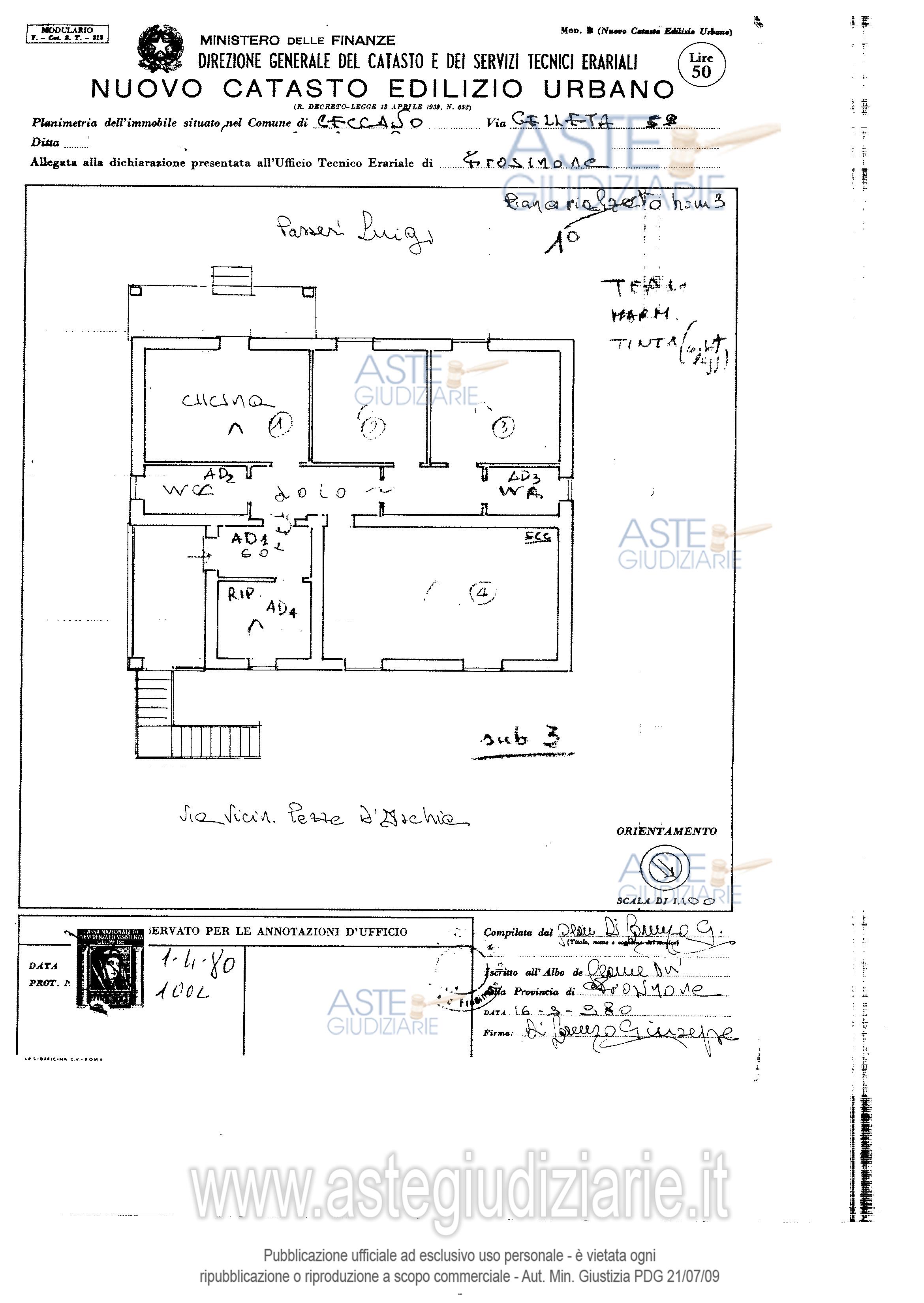 Planimetria del bene
