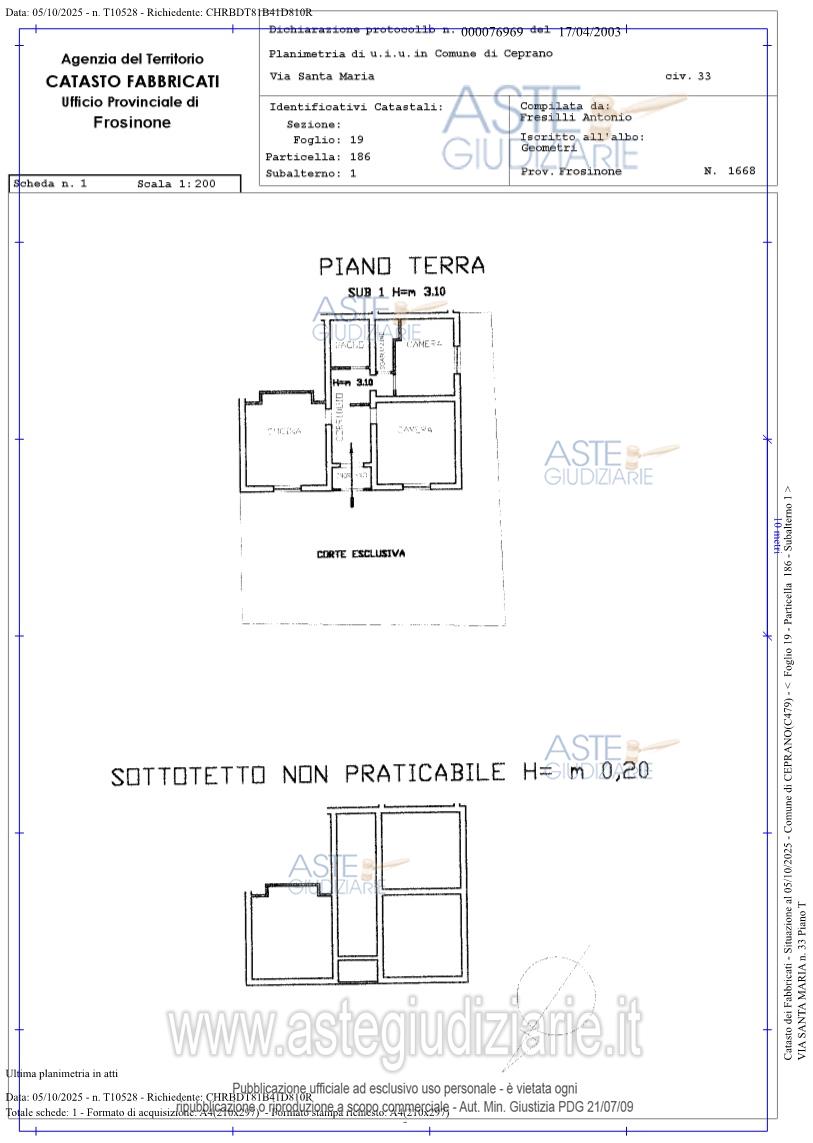 Planimetria del bene