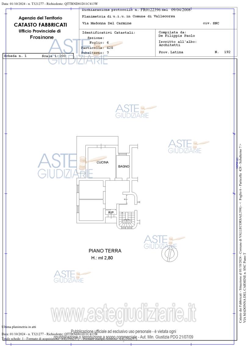 Planimetria del bene