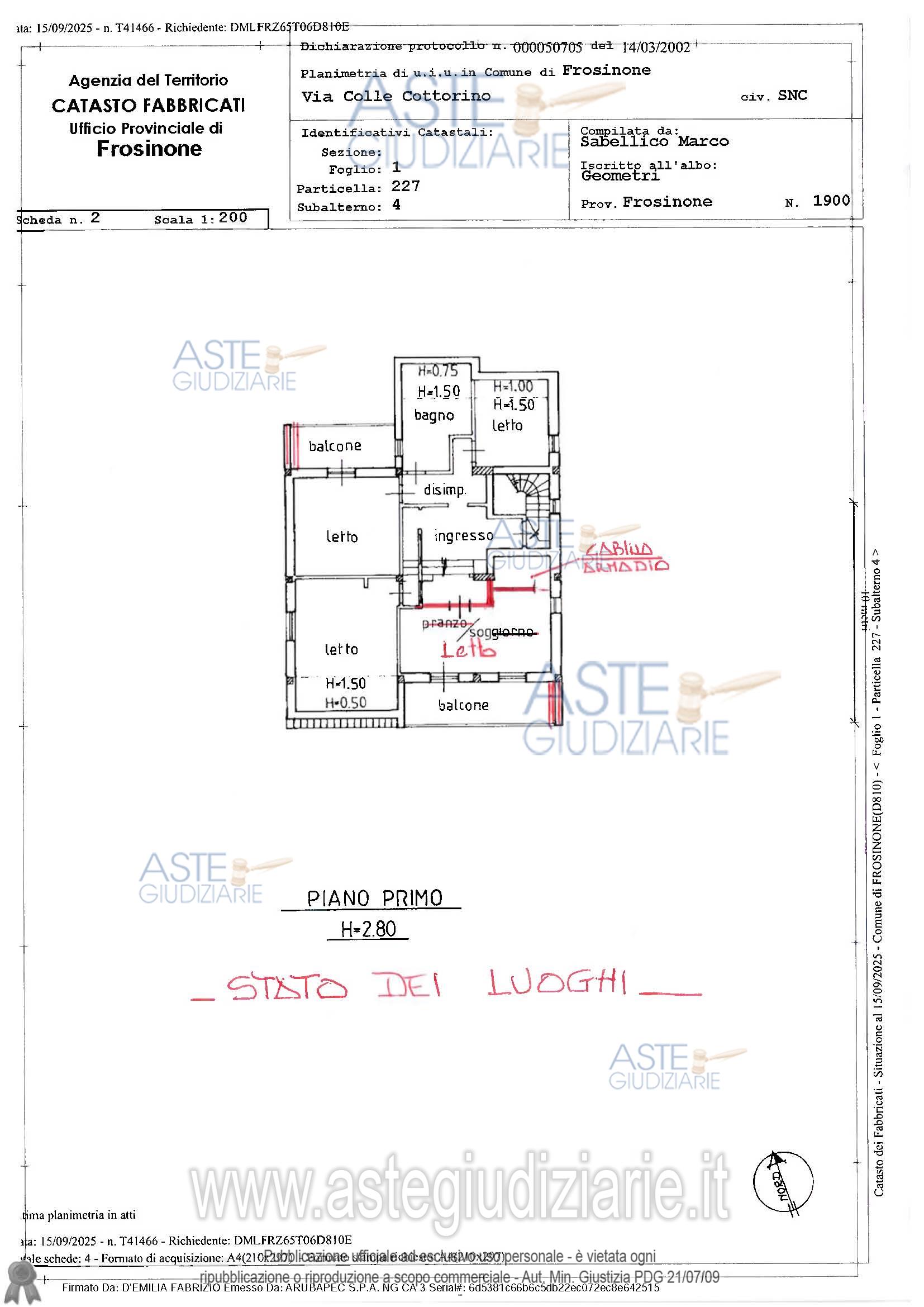 Planimetria del bene