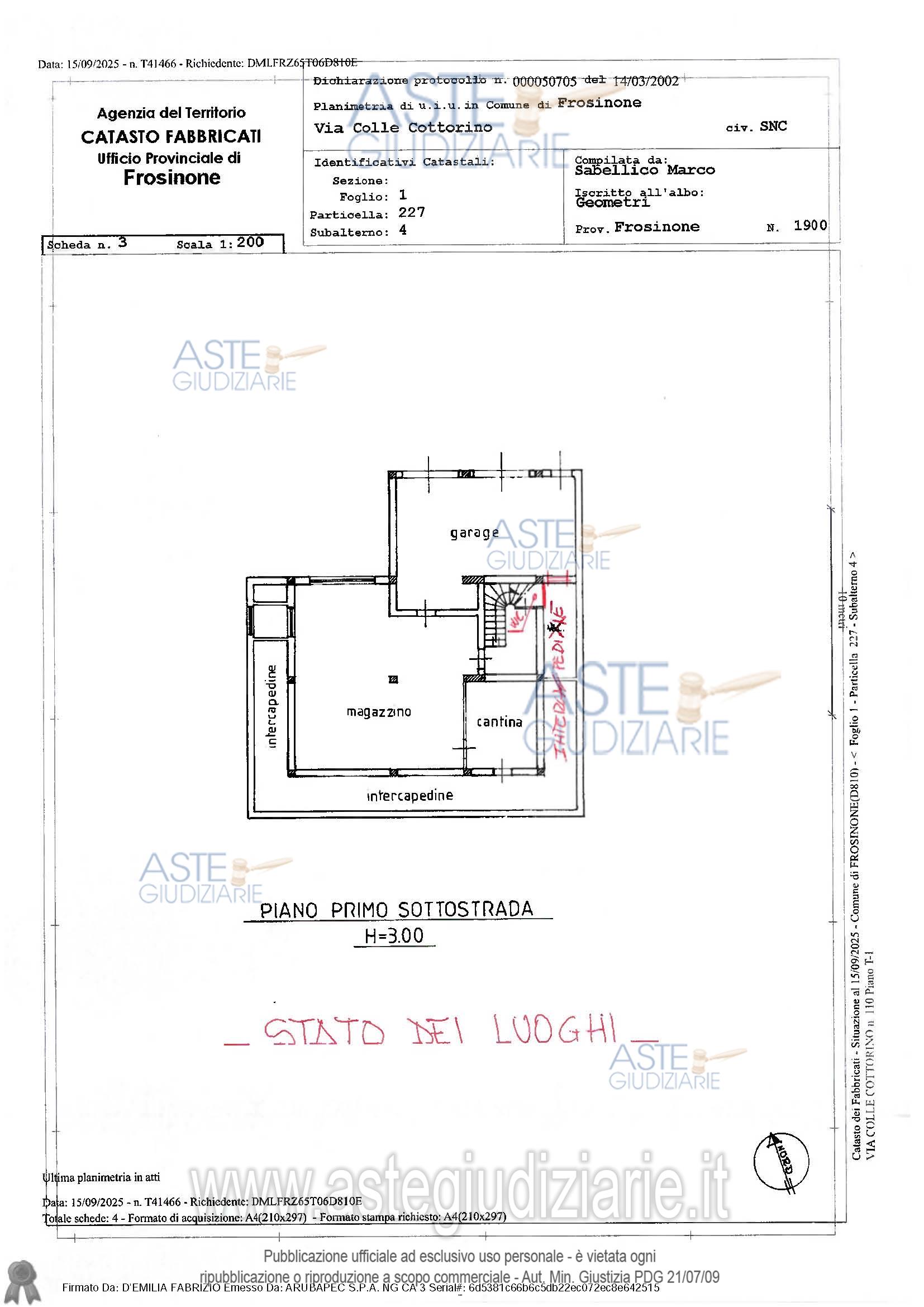 Planimetria del bene