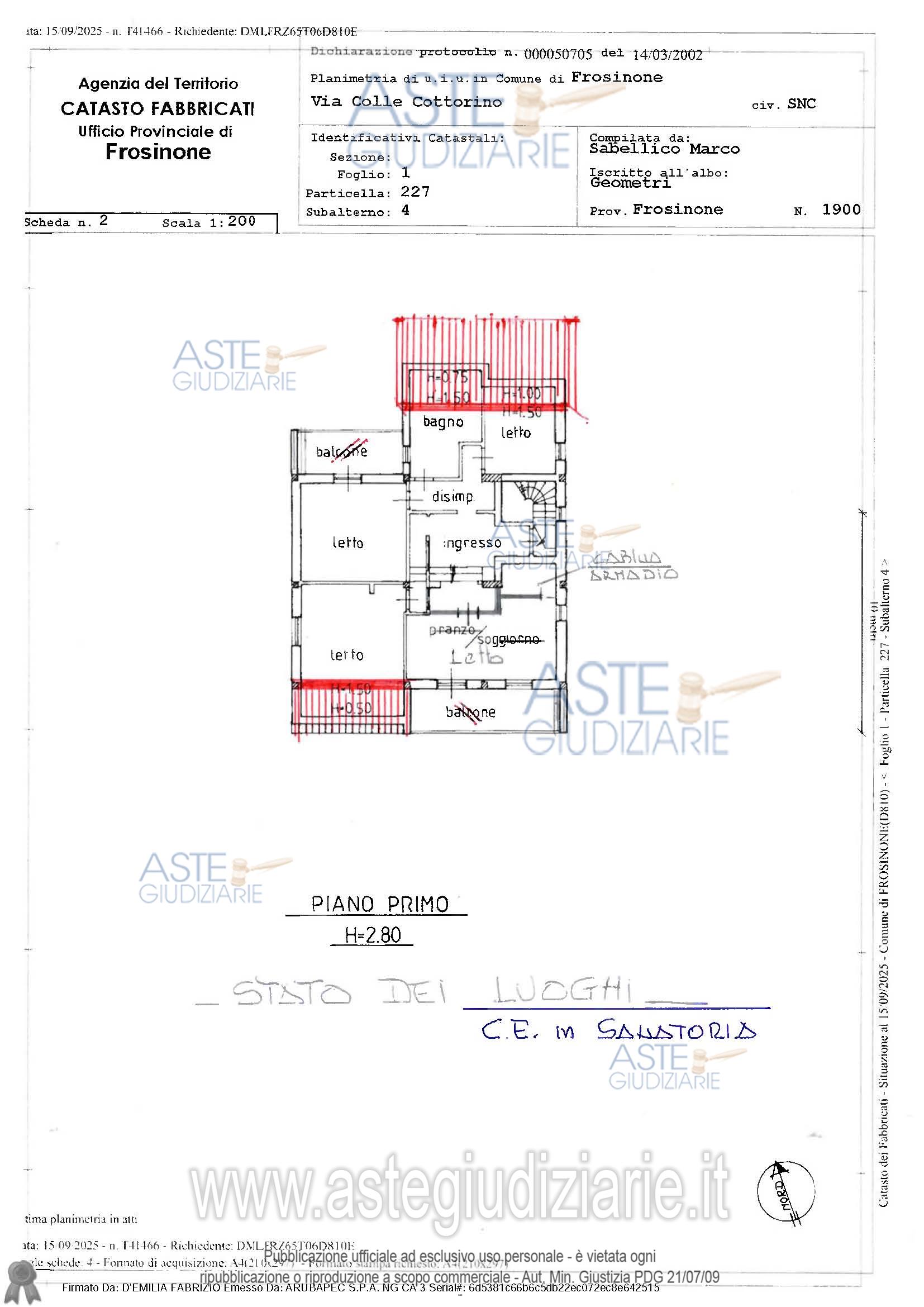 Planimetria del bene