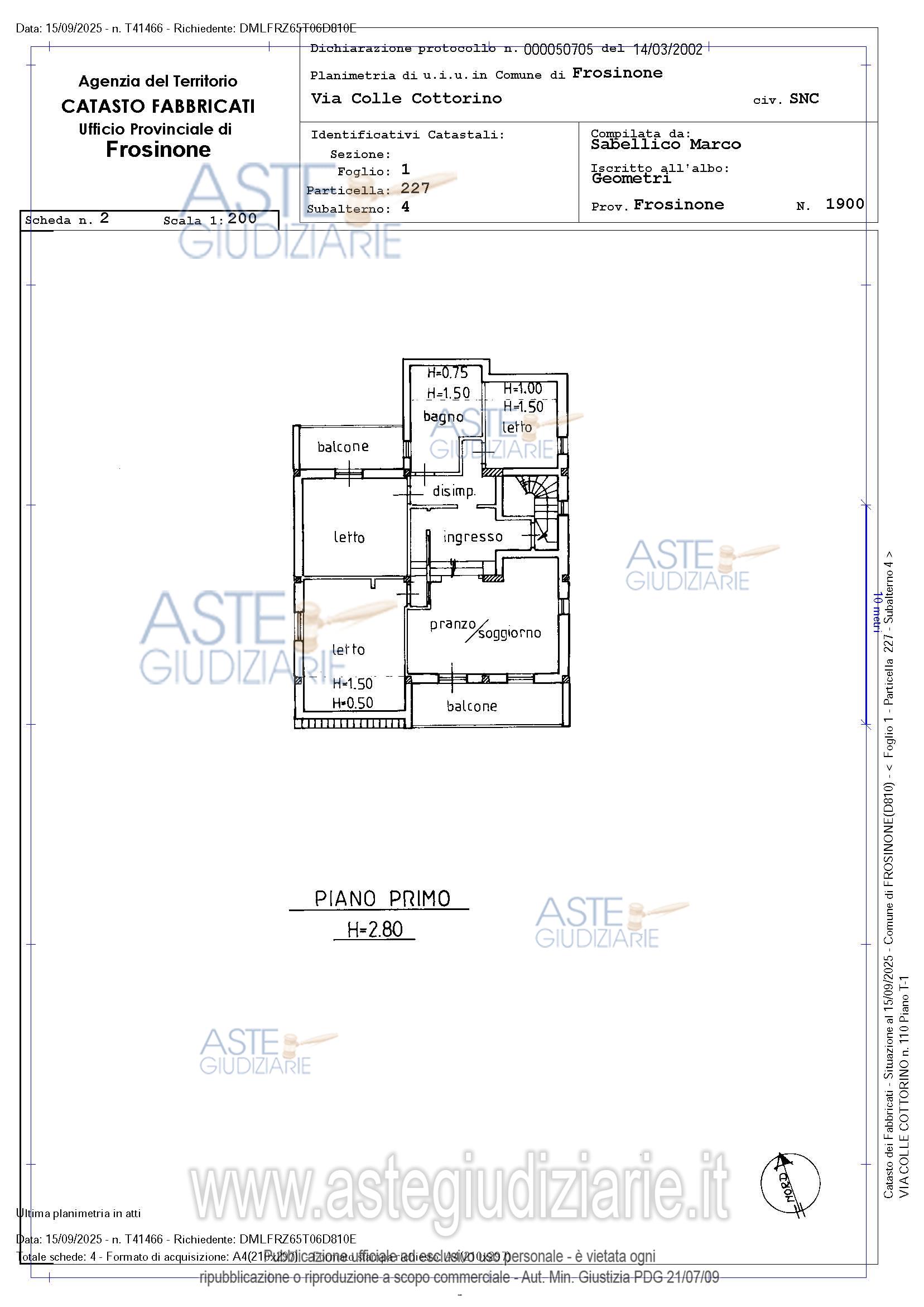 Planimetria del bene