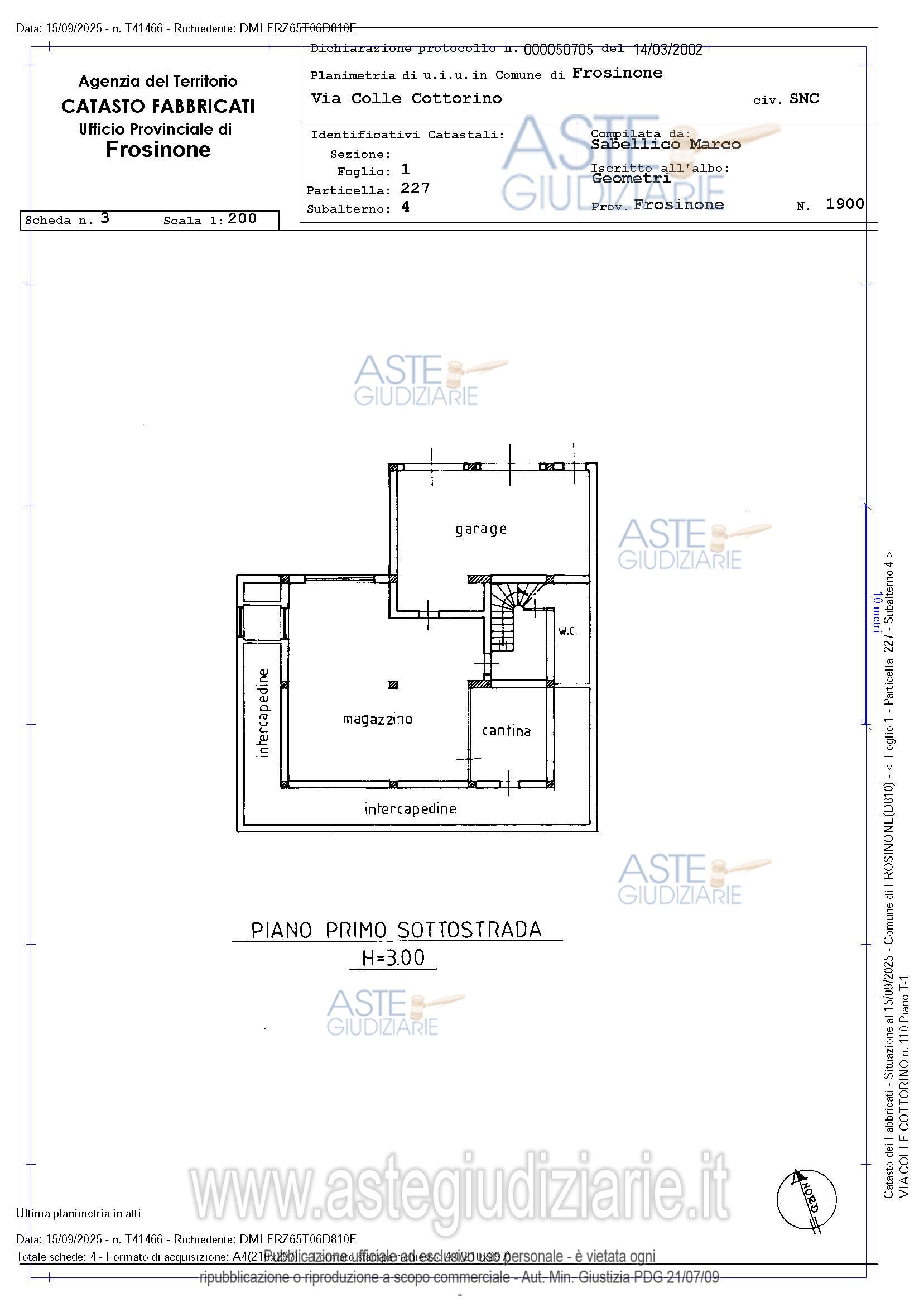 Planimetria del bene
