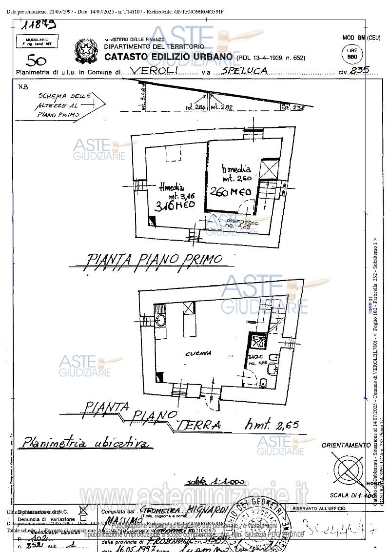 Planimetria del bene