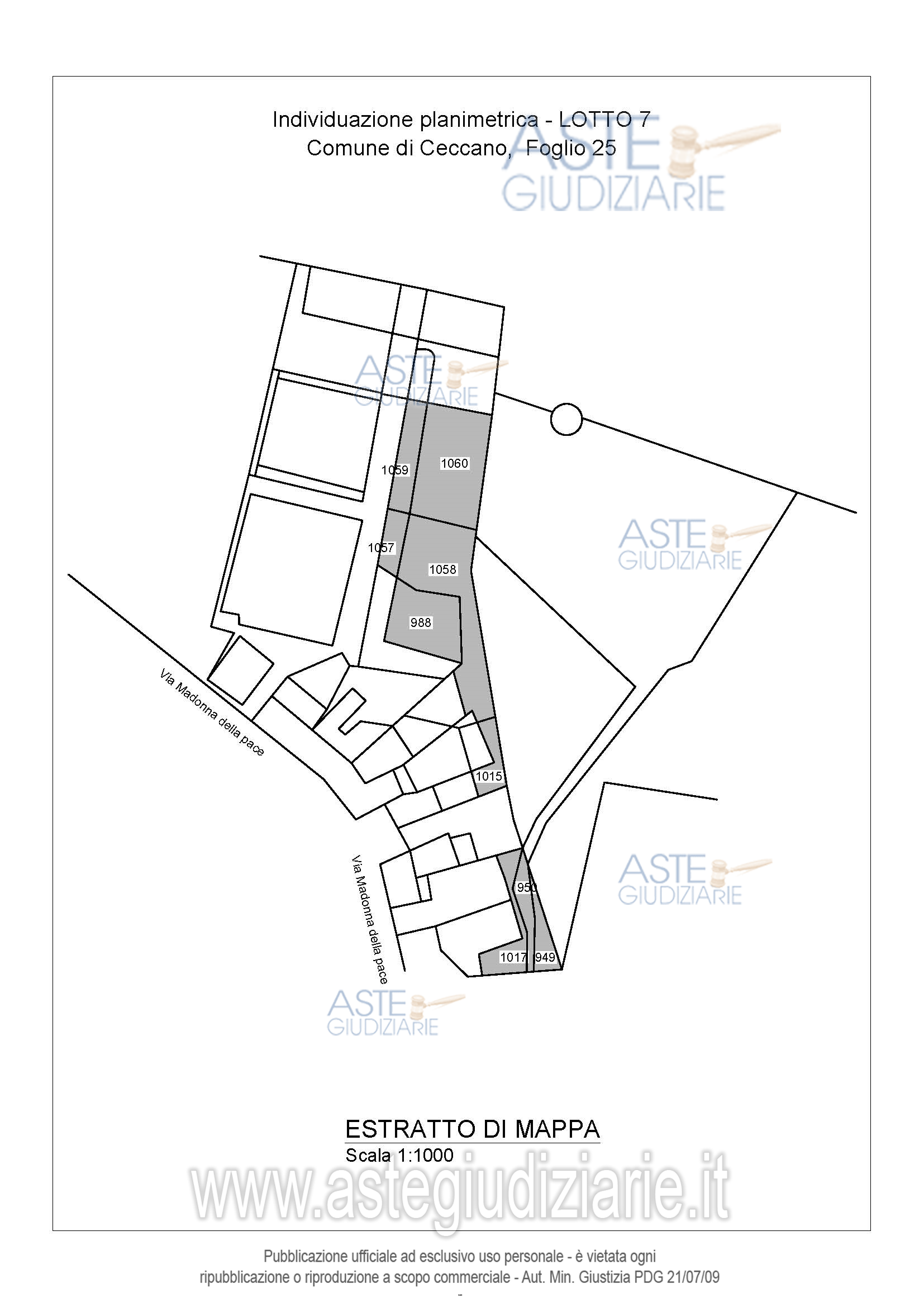 Planimetria del bene