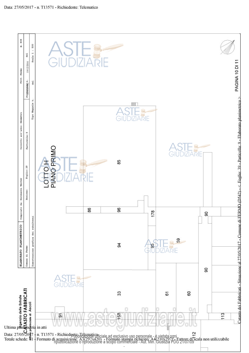 Planimetria del bene